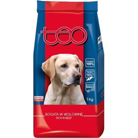 TEO Trockenfutter für Hunde, reich an Rindfleisch, 1 kg