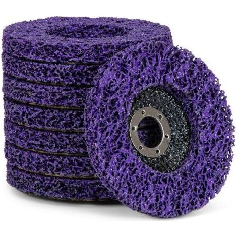 Lot de 5 disques de nettoyage, pour meuleuse d'angle, CSD, grossiers, diamètre : 125 mm, violets (1/3)