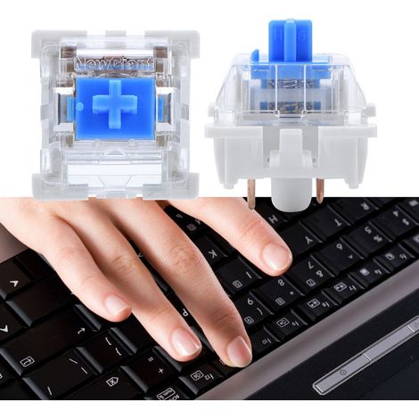 Lot de 10 interrupteurs mécaniques bleus pour clavier NewGiant RGB Series, montés sur plaque (1/5)