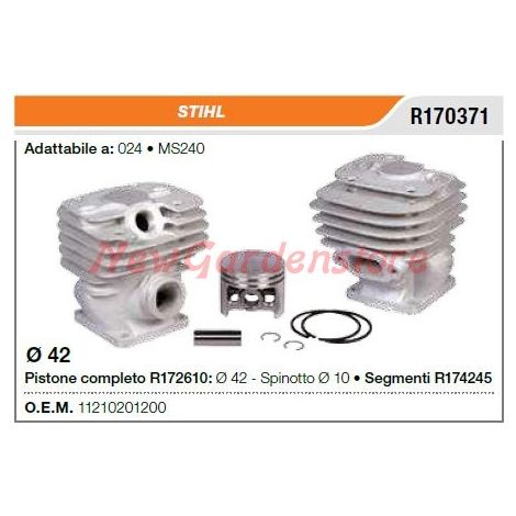 Segmentos de cilindro de vástago STIHL Motosierra 024 MS240 R170371