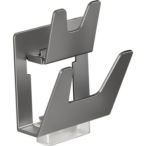 Support mural pour couvercles de casseroles avec égouttoir, double couche, gris. (1/5)
