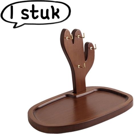 1 pièce étagère de rangement porte-clés pour l'entrée, petit organizer créatif de bureau et présentoir pour le salon, couleur marron (1/5)