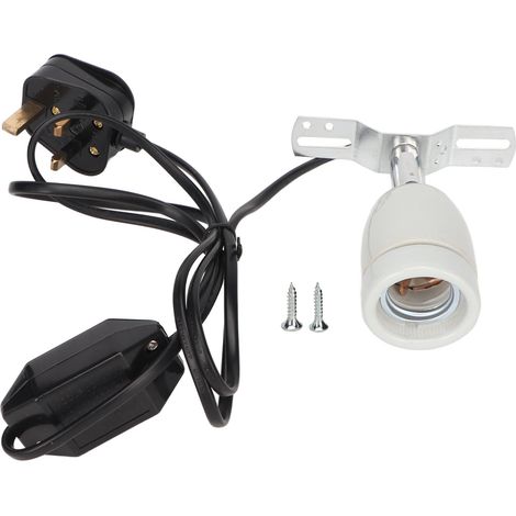 Support de lampe chauffante en céramique pour reptiles E27 400W, Base d'ampoule chauffante rotative avec interrupteur (1/5)