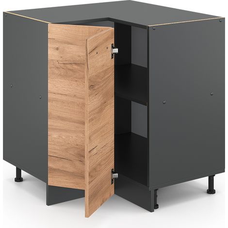 Mobile ad angolo cucina R-Line, Quercia dorata, 75.6 cm senza piano di lavoro, Vicco