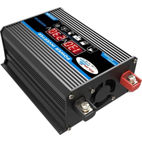12V auf 220V Sinus-Wechselrichter 4000W Sinus-Netzteiltransformator mit Fernbedienung und zwei AC-Steckdosen für Wohnmobil, Auto, LKW - Zwei AC-Steckdosen (1/5)