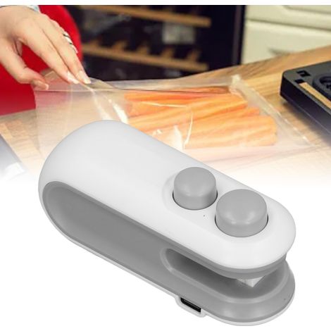 Sachet Scelleur Mini rechargeable pour chips biscuits nourriture animaux sacs camping picnique cuisine blanc (1/5)