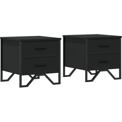 Maison Exclusive - Nachttische 2 Stk. Schwarz 40x41x40 cm Holzwer