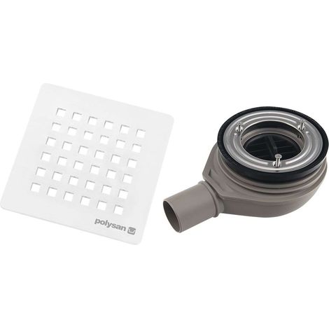 Polysan Flexia - Sifón de plato de ducha Geberit, diámetro 90 mm, DN40, tapa blanca 17741