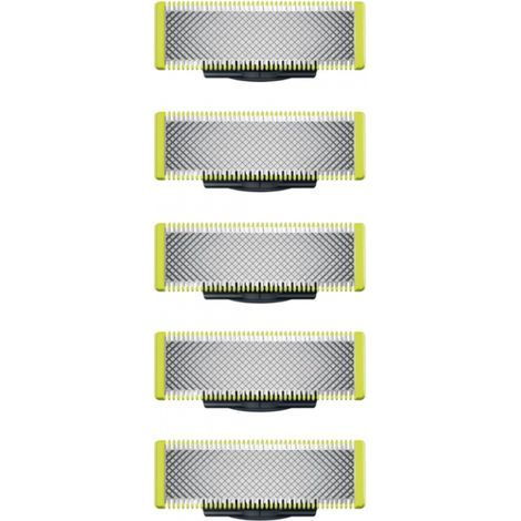 BRAVIX Applicable à OneBlade - Lames de rechange, pour rasoir/tondeuse électrique OneBlade, acier inoxydable robuste, taille, stylisation et rasage, lot de 5 (1/5)