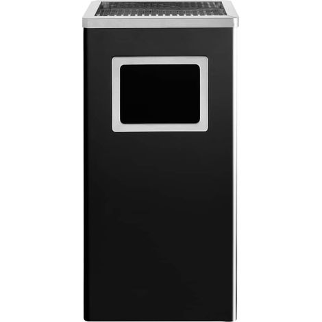 Maison Exclusive - Pattumiera con Posacenere 45 L in acciaio nero (1/5)