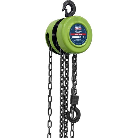 Sealey CB500E 2.5m Chain Block 0.5 Tonne