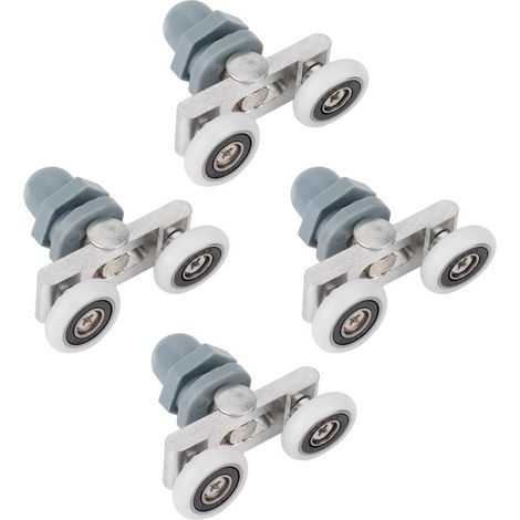 4 roulettes coulissantes pour porte de douche en verre, rail double durable (23mm) - Lot de 4 pièces (1/5)