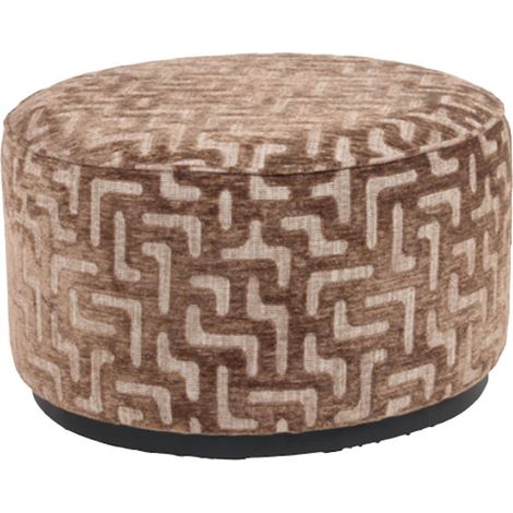 Pouf rond texturé pour salon chaleureux - marron texturé (1/2)