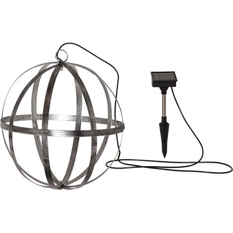 Star Trading Décoration solaire Astri, boule, décoration de jardin, solaire, extérieur, argent, blanc chaud, Ø 30 cm (1/5)