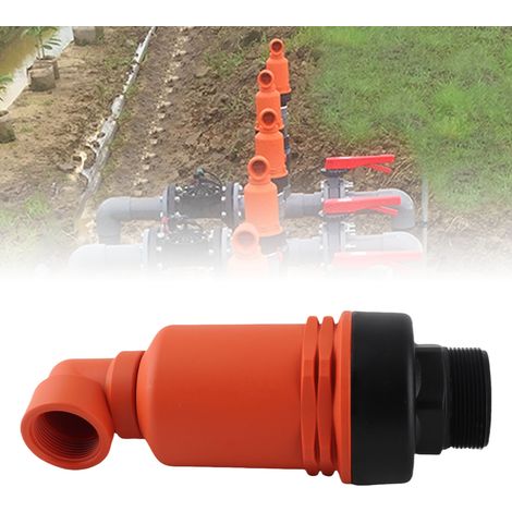 Válvula de drenaje agrícola, válvula de drenaje de riego automático, juego de accesorios de riego por goteo de 2 pulgadas EVA0163, material plástico para jardines y paisajes. (1/5)