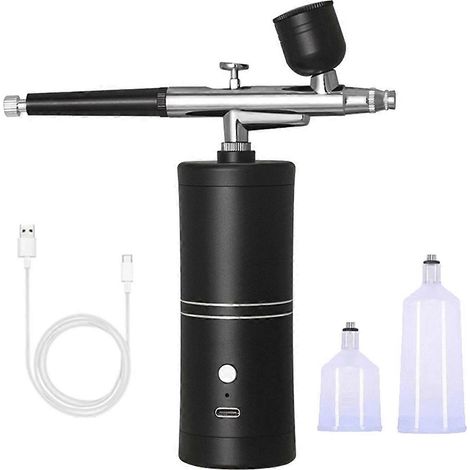 Kit aérographe sans fil rechargeable avec compresseur, idéal pour la peinture de maquettes, les ongles et le maquillage. (1/5)