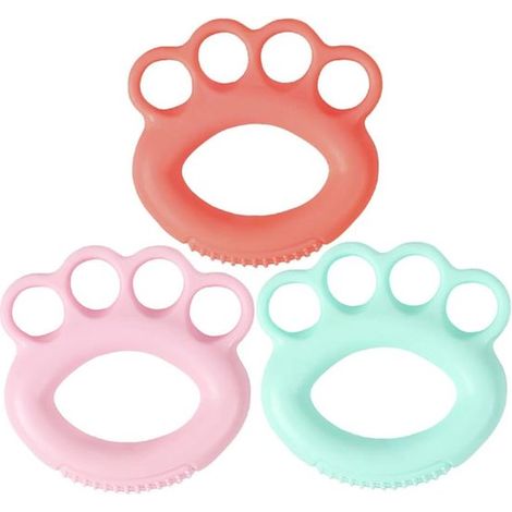 Attrezzi per l'allenamento della mano - Set di 3 anelli in silicone per l'allenamento della presa e delle dita, ideali per fisioterapia, riabilitazione e fitness. Rafforzamento della mano. (1/2)