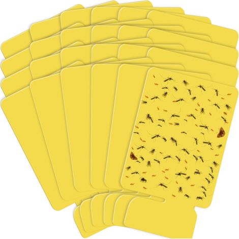 JSSEVN - Kit de piège à insectes, recharge de piège à mouche plug-in intérieure cartes de colle collante jaune, adhésion forte non toxique Kit de piège -24 PCS (1/5)
