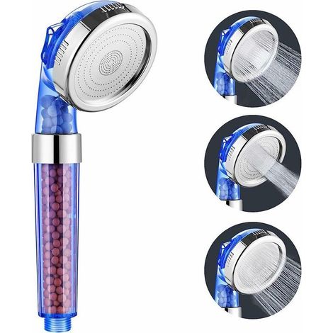 Pommeau de Douche Economie Deau, Anti Calcaire, 3 Modes Différents, Haute Pression, Filtration, Convient à I'utilisation Avec de l'eau Dure (1/5)