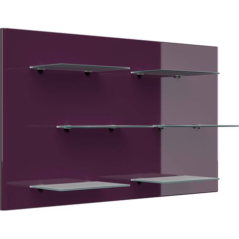 Wandregal Emotion 6 Glasablagen 104x60 cm Brombeer (1/4)