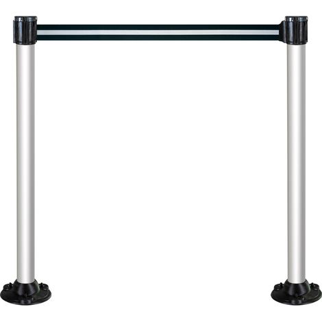 Kit 2 Poteaux Alu sur socle fixe Noir/argent 3m x 50mm -2019897