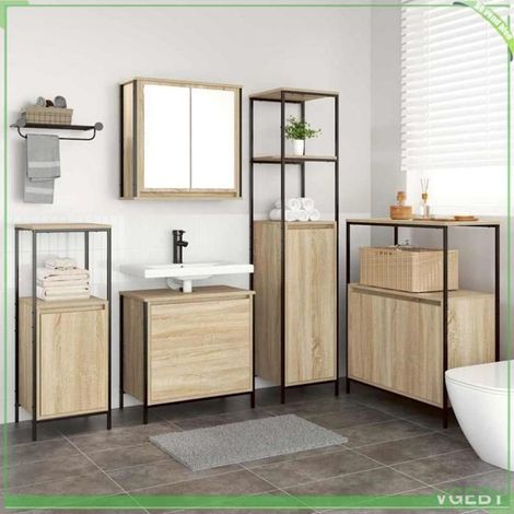 Ensemble de mobilier de salle de bain - 3328370 - Beige - Bois d'ingénierie - 5 pièces (1/5)