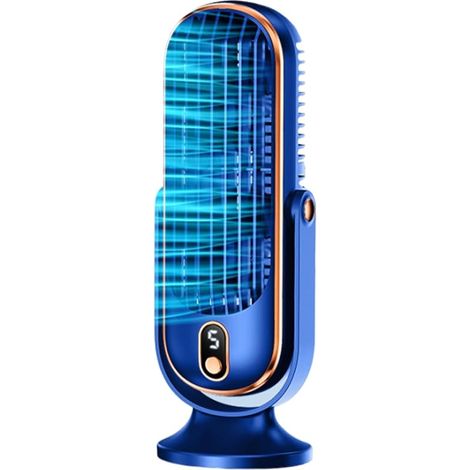 Le ventilateur de refroidissement souffle de l'air froid avec un contrôle intelligent à cinq vitesses, des ventilateurs portables rechargeables soufflent un ventilateur tour d'air froid, bleu (1/5)