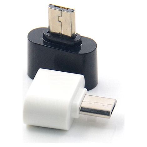 Adaptateur 2.0 Micro vers USB-A, Lot 2 Mix Noir et Blanc, OTG Adaptateur Micro vers USB-A Compatible avec Tablette, Smartphones Micro USB et Périphériques
