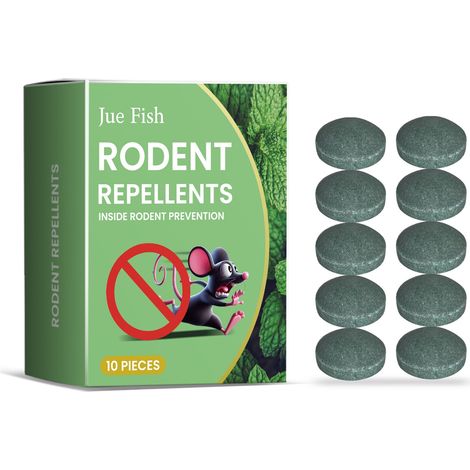Jue-Fish : pastilles répulsives pour souris à base d'huiles essentielles végétales, pour une utilisation à l'intérieur et à l'extérieur, afin de repousser les rongeurs – le remède miracle contre les s (1/5)