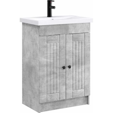 Bathroom Furniture Set Concrete Grey 78.5 x 37.5 x 81 cm vidaXL (1/5)