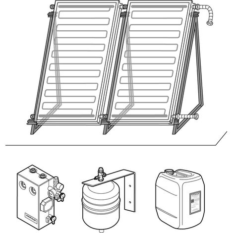 Weishaupt Paket Flachdach vertikal 2x1 FV 45° F2, Solarsystem - 895003 von Weishaupt