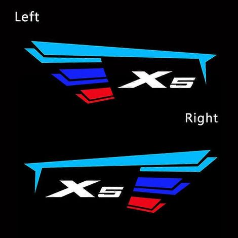 Lot de 2 éclairages LED d'accueil pour portières de voiture (compatibles BMW E53, E70, F15, G05 et X5) avec logo HD et projecteur d'ombre. Accessoires extérieurs pour voiture. (1/4)