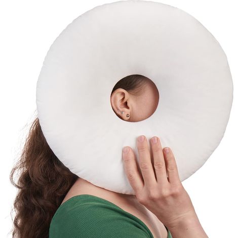Oreiller avec trou, soulage douleur oreilles, rembourrage réglable, dormir sur le côté