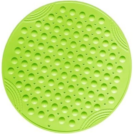 Runde, rutschfeste Duschmatte mit Saugnäpfen, maschinenwaschbar, Grün