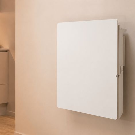 Radiateur à inertie Valderoma Lithea Connect 700 W 51x51cm Natura Noir