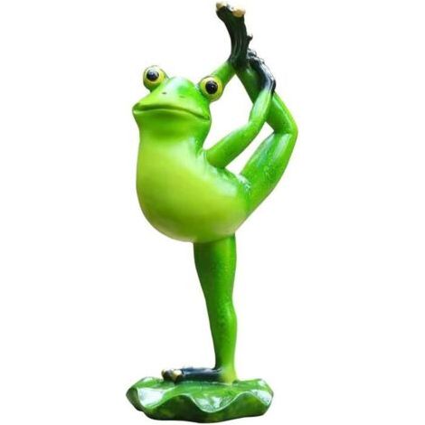 Froschskulptur aus Kunstharz – Gartendekoration – Yoga – 8 cm x 7 cm x 18,3 cm (1/5)