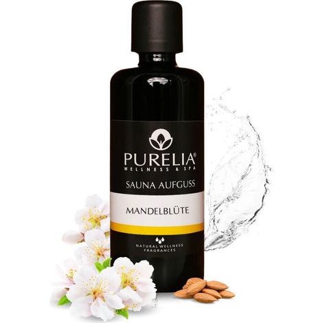 PURELIA Saunaaufguss Konzentrat Mandelblüte 100 ml natürlicher Sauna-aufguss - reine ätherische Öle