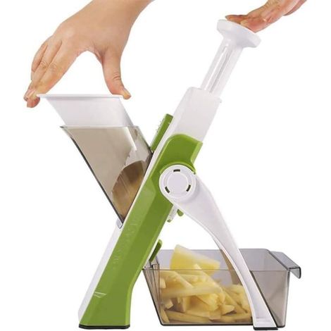 Verstellbarer Sicherheits-Küchenhelfer, 5-in-1-Mandolinenschneider, verstellbarer Gemüseschneider für Kartoffeln und Karotten (1/4)