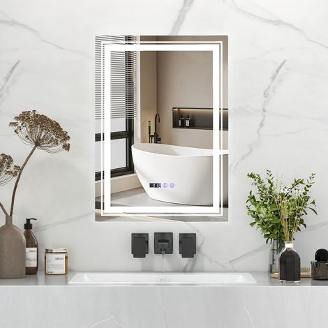 Bathroom Led Vanity Mirror Dimmable Vanity Wall Mirror with 3 Colors 3000-6500K Anti-Fog (1/5)