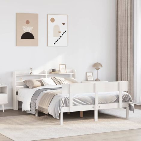 Estructura de cama sin colchón madera de pino  135x190 cm