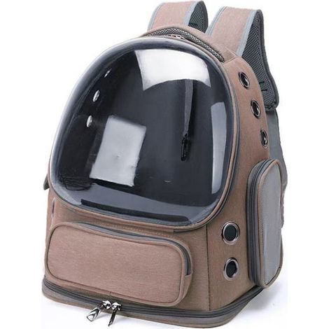 Portable Transparent Pet Backpack, Breathable and Ventilated Pet Carrier Bag, Space Capsule Design Shoulder Bag, Cat Carrier Bag, Airplane Travel (1/5)