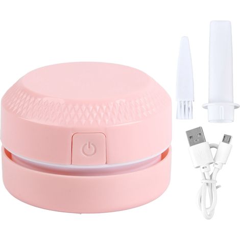 Tragbarer USB-Tischstaubsauger – Mini-Tischreiniger mit Akku für Zuhause und Büro (Pink) (1/5)