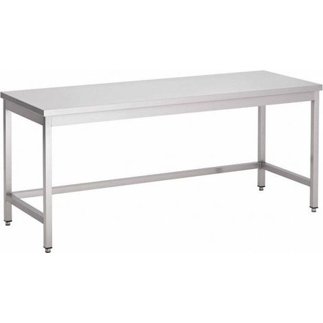 Table Inox Centrale (P)800 X (H)850 Mm Sans Dosseret Sans Tablette Intermédiaire Aisi 430 - Prodirest
