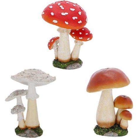 Champignons en résine (Lot de 3) 21 cm (1/4)