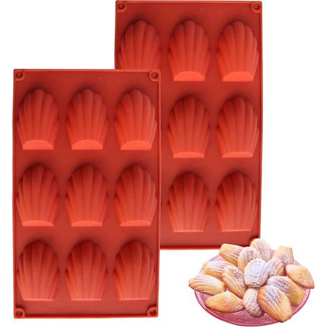 Juego de 2 moldes de silicona para magdalenas, pasteles, chocolates y dulces, 9 cavidades para patas de oso. (1/5)