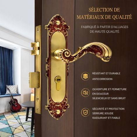 Fausse serrure à poignée en cuivre T58-S5160 pour porte intérieure en bois t58-s5160 2,6 kg – Livraison gratuite