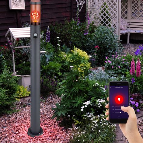 Segnapasso con rilevatore di movimento Smart LED piantana da esterno, dimmerabile, lampade da giardino, app e comando vocale, cambio colore RGB, 8.5W 806lm bianco caldo/bianco freddo, PxH 12,7x110cm