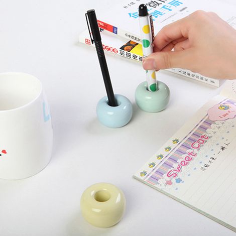Porte-brosse à dents/porte-stylo en céramique, style japonais, couleurs douces et épurées. Socle à brosses à dents/porte-stylos en céramique aux teintes douces et simples. (1/2)