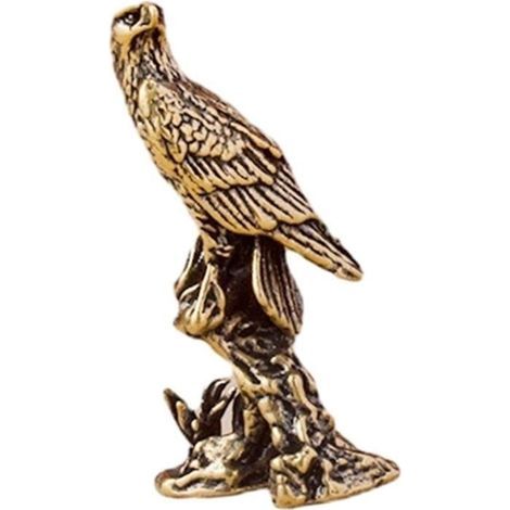 2pcs Brass Eagle Statue, Collectible Sculpture, Courtyard Tabletop, Outdoor Office Decor, Decorative Ornaments (1/4)