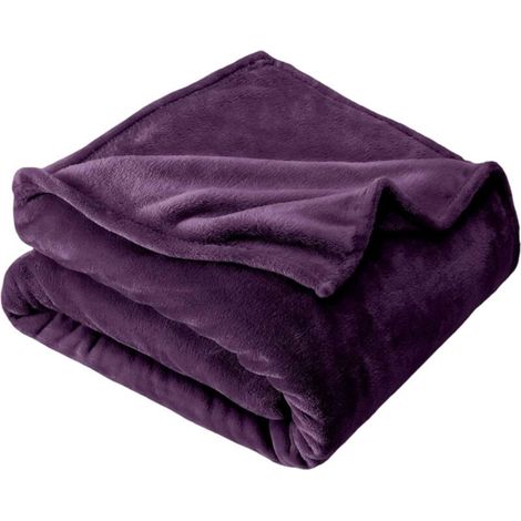 Couverture double violette pour canapé/lit, couverture moelleuse et confortable, 60 x 80 pouces (1/4)